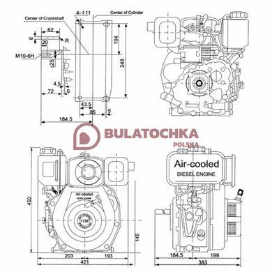 Дизельный двигатель Weima WM178F с бумажным фильтром 21015 фото